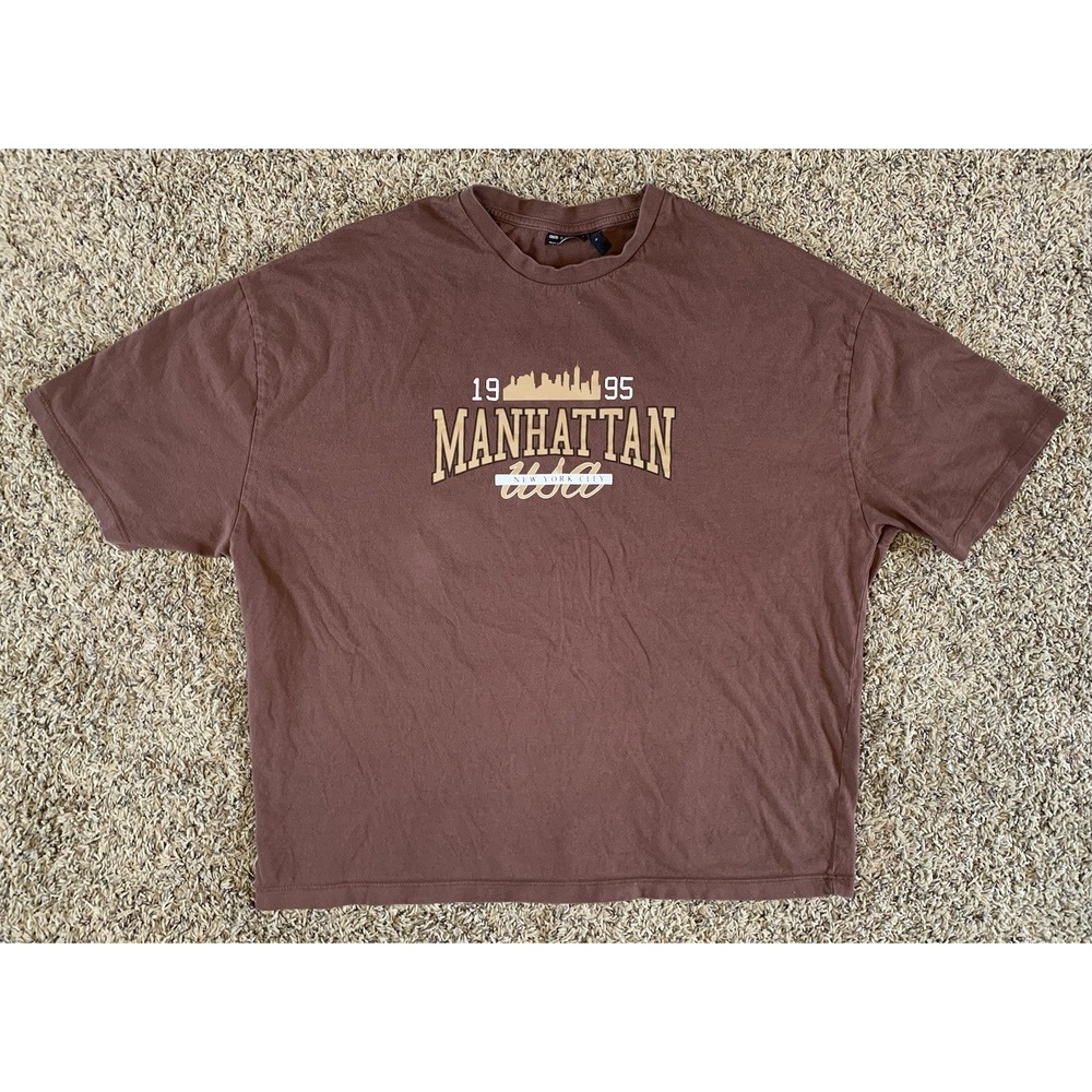 Asos‎ Shirt Mens Large Brown Manhattan New York City Oversized Tee Design